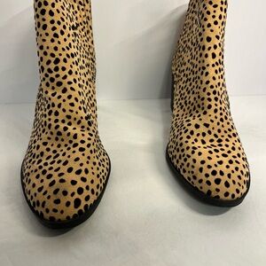 Qupid Spotted Tan and Black Ankle Booties